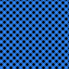 Fototapeta premium Gingham seamless blue and black pattern. Texture from squares for plaid, tablecloths, clothes, shirts, dresses, paper, bedding, blankets, quilts and other textile products. Vector illustration EPS 10