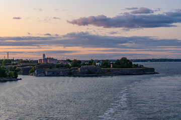 Fototapeta premium View beautiful sunset in Finland Baltic sea