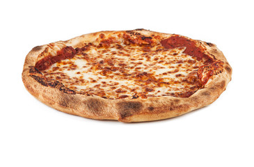 Pizza Margherita on a white background