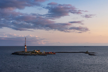 View beautiful sunset in Finland Baltic sea