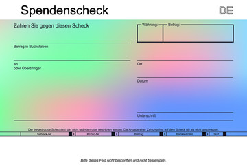 Verlaufsspendenscheck grün