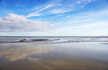 Küste von Mont St. Michel Normandie, Frankreich