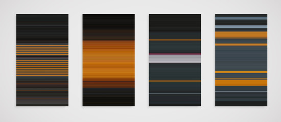 Colorful set of four line pattern, vector illustration