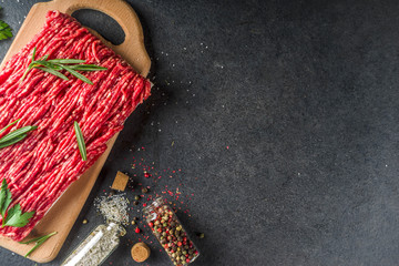 Raw minced beef meat