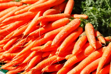 Karotten auf einem Marktstand, Bremen, Deutschland