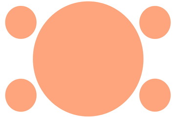 Circular Colored Banners - Peach Circles. Can be used for Illustration purpose, background, website, businesses, presentations, Product Promotions etc. Empty Circles for Text, Data Placement.