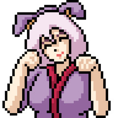 vector pixel art anime girl