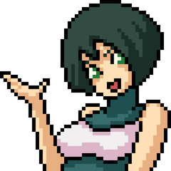 Fototapeta premium vector pixel art anime girl