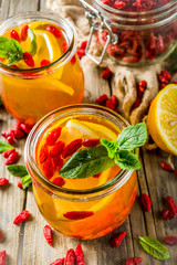 Homemade goji hot tea