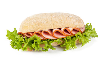 Sandwich with ham and decorative lettuce (view from a different angle in the portfolio)