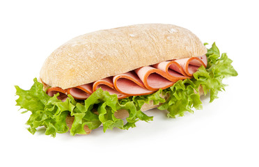Sandwich with ham and decorative lettuce (view from a different angle in the portfolio)