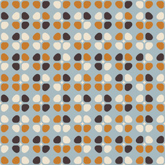 Geometric seamless pattern. Vector background with simple shapes like semi cirles and squares in neutral muted pastel colors.