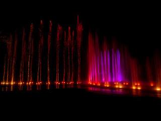  colored decorative dancing water jet led light fountain show at night