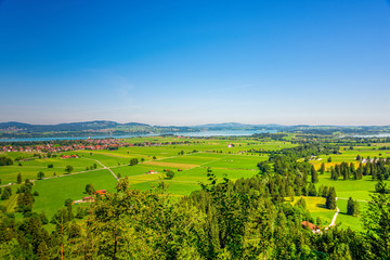 Fototapeta na wymiar The view from Neuschwanstein Castle in Hohenschwangau Bavaria