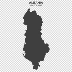 vector map of Albania on transparent background