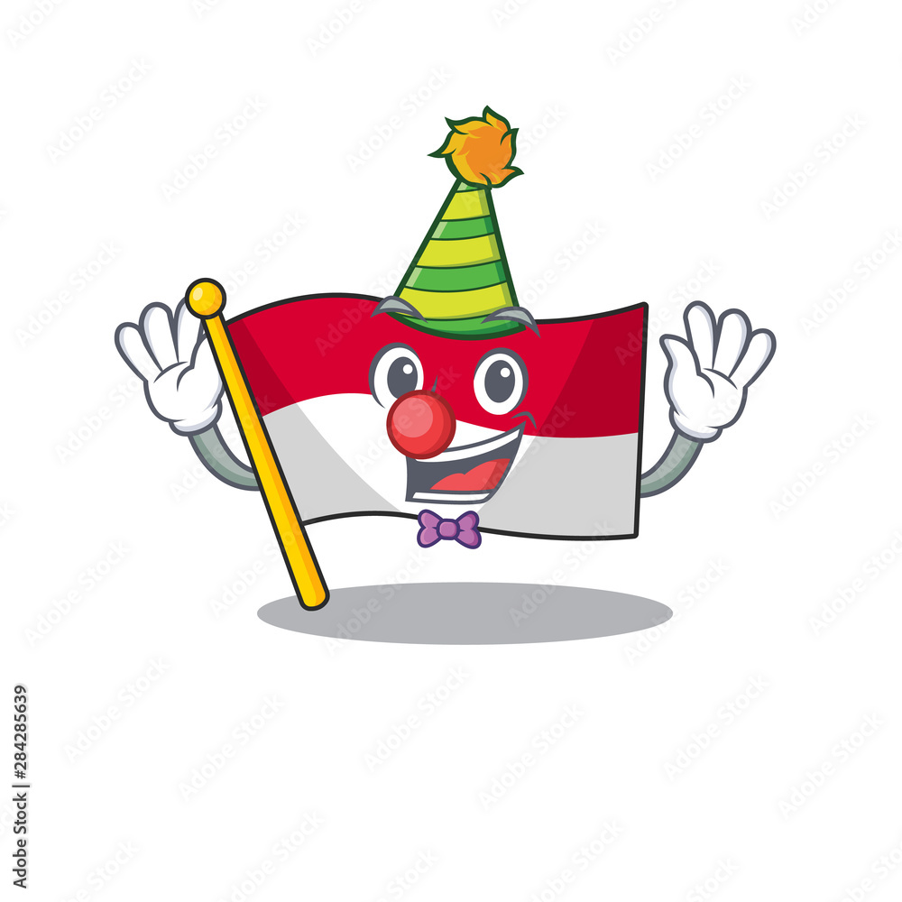 Wall mural Clown flag indonesia isolated in the mascot