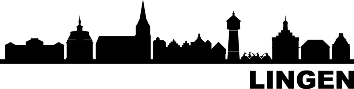Lingen City Skyline Vector