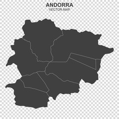 vector map of Andorra on transparent background