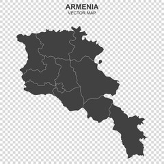 vector map of Armenia on transparent background
