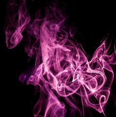 Purple smoke on black background