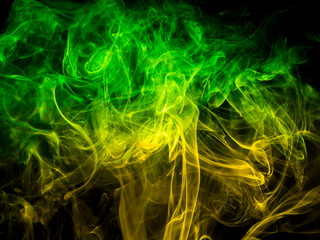 Colored smoke on black background