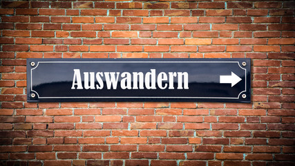 Schild 404 - Auswandern