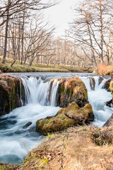 Autumn Colors and Ryuzu waterfall ( Dragon Head Waterfall ) in Nikko national park, Nikko Tochigi, Japan （Senjogahara plateau）