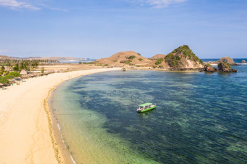 Idyllic Kuta beach in South Lombok in Indonesia in Southeast Asia