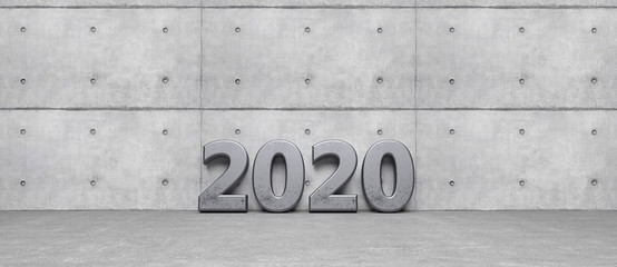 happy near year 2020 symbol - 3D Illustration - obrazy, fototapety, plakaty