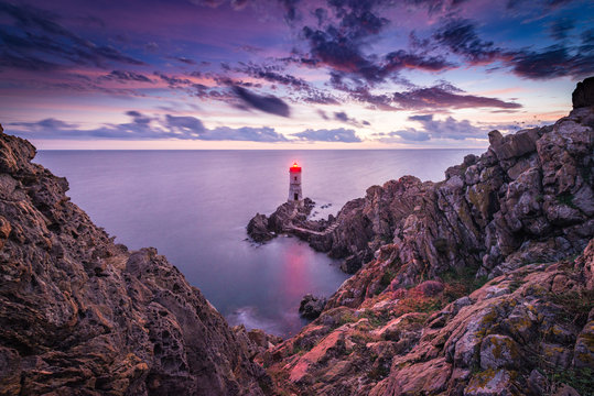Capo Ferro lighthouse in Sardinia, Italy.