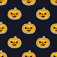 seamless pattern with halloween  pumpkins