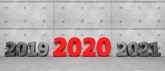 happy near year 2020 symbol - 3D Illustration