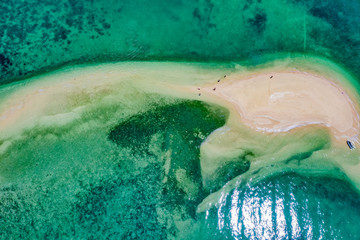 Phuket beach aerial view from above in Thailand