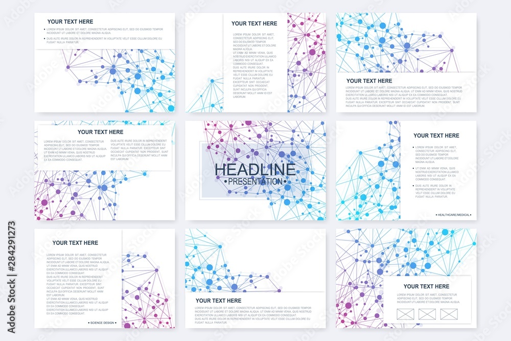Aufkleber big set of vector templates for presentation slides. modern graphic background structure molecule an