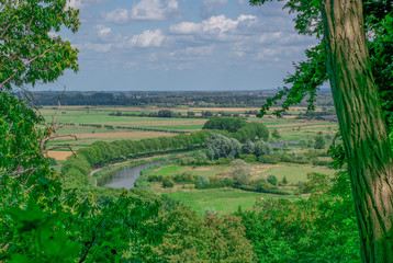Fototapeta na wymiar Dutch polder landscape seen from hill