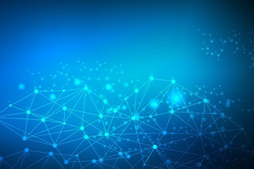 Big Data Visualization Background. Modern futuristic virtual abstract background. Science network pattern, connecting lines and dots. Global network connection vector.