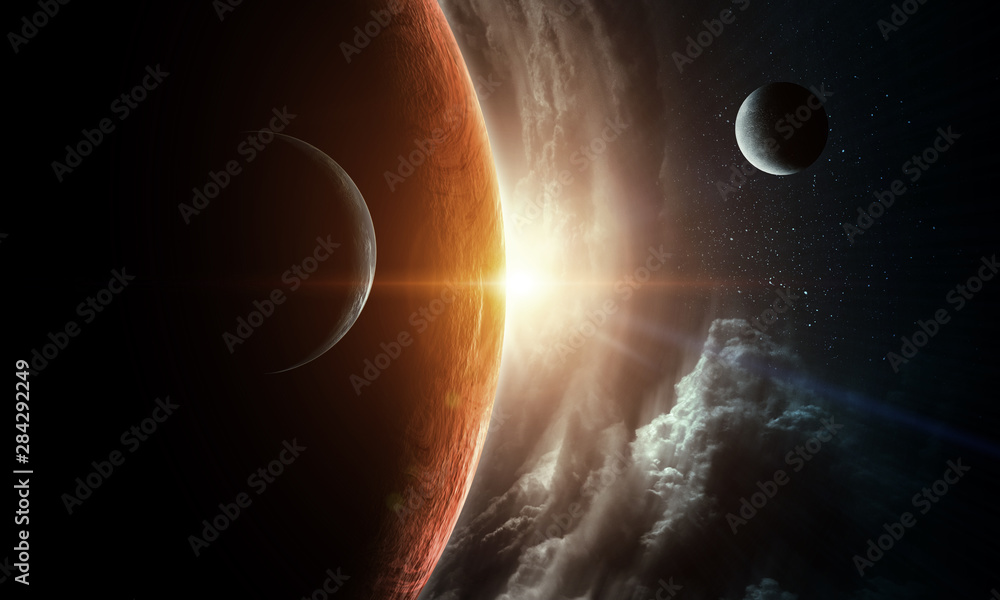 Canvas Prints abstract planets and space background