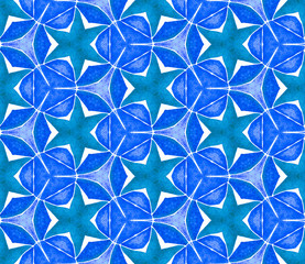 Blue blue vintage seamless pattern. Hand drawn wat