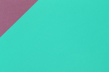 Paper empty purple, green, brown background, geometrically located. Color blank for presentations, copy space.