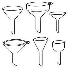 vector set of funnels