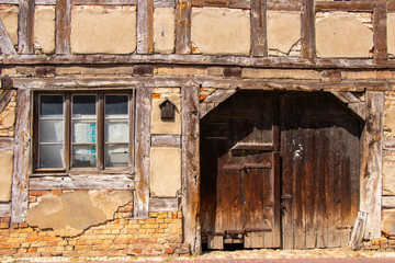 alte Hausfassade mit Fachwerk