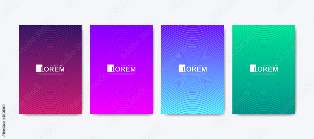 Poster modern colorful bright abstract gradient line pattern background cover design. trendy vector templat