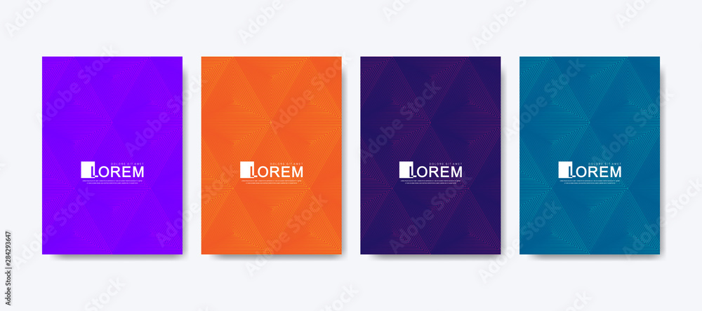 Poster modern colorful bright abstract gradient line pattern background cover design. trendy vector templat