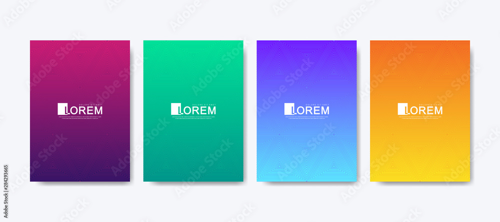 Poster modern colorful bright abstract gradient line pattern background cover design. trendy vector templat
