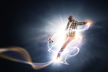 Black man plays his best soccer match