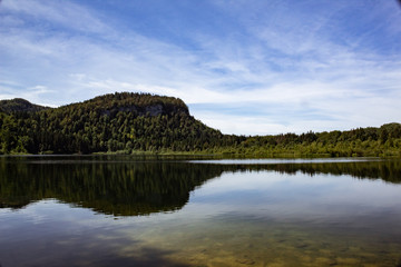 Reflection in a lake with mountain background