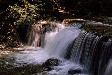 Fototapeta na wymiar Waterfalls in Jura, hedgehog waterfalls