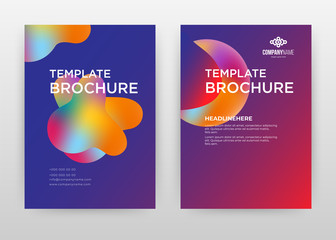 Purple colorful liquid geometric shapes design for annual report, brochure, flyer, poster. Purple background vector illustration for flyer, leaflet, poster. Business abstract A4 brochure template.