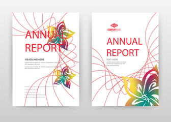 Flower petal with red lines design for annual report, brochure, flyer, poster. Flower petal background vector illustration flyer, leaflet, poster. Multipurpose business abstract A4 brochure template.