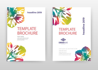 Colorful flower petal design for annual report, brochure, flyer, poster. Colorful flower background vector illustration for flyer, leaflet, poster. Multipurpose business abstract A4 brochure template.